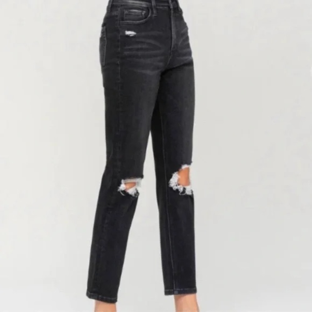 Vervet Remi Black High Rise Distressed Skinny Jeans Size 14